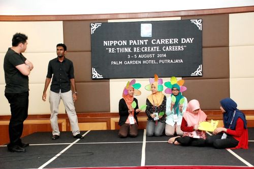 NPCD participants performing their creative TV commercial skit for the judges.