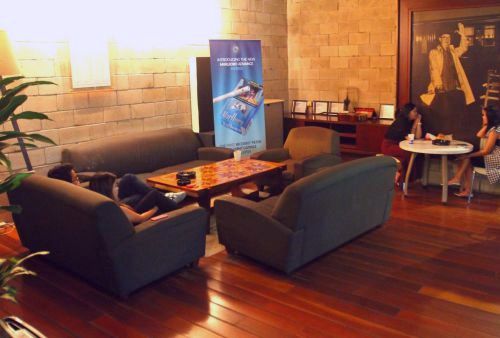 The smokers area takes the aura of a comfortable living room.